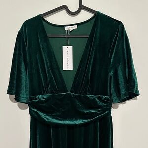 Baltic Born Deep Green Velvet Maxi Dress
